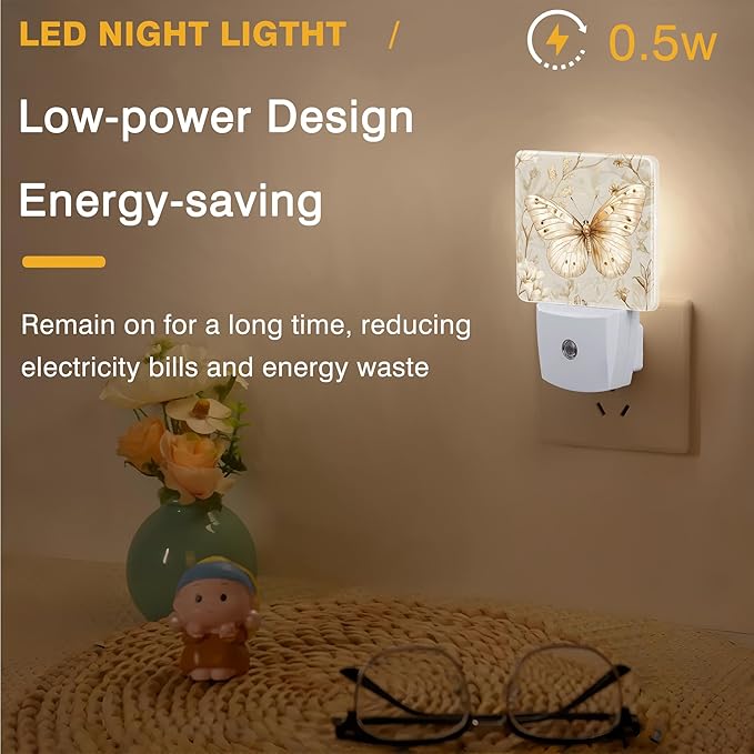 Beautiful Butterfly and Flower Night Light, Plug-in Nightlight - Image 5