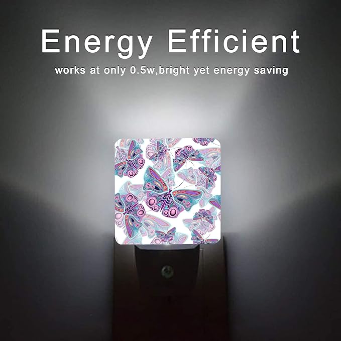 Butterflies Night Light, Colorful Purple Butterflies Night Lights Plug into Wall - Image 6