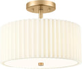 Gold Semi Flush Mount Ceiling Light, 3-Light 12.5" Ceiling Light Fixture by Audickic