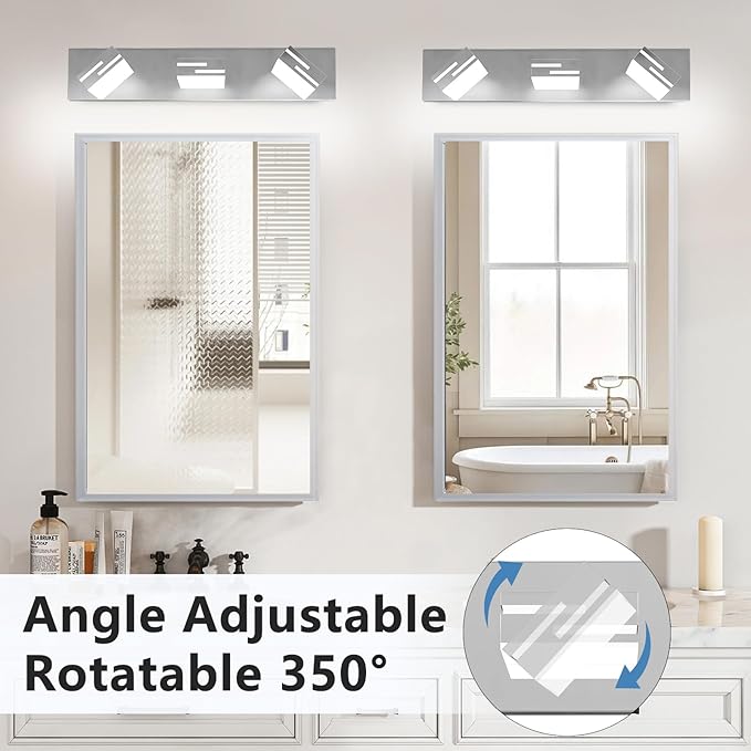 LED Modern Bathroom Vanity Light Fixtures, 3-Light 22-inch Dimmable Chrome - Image 5