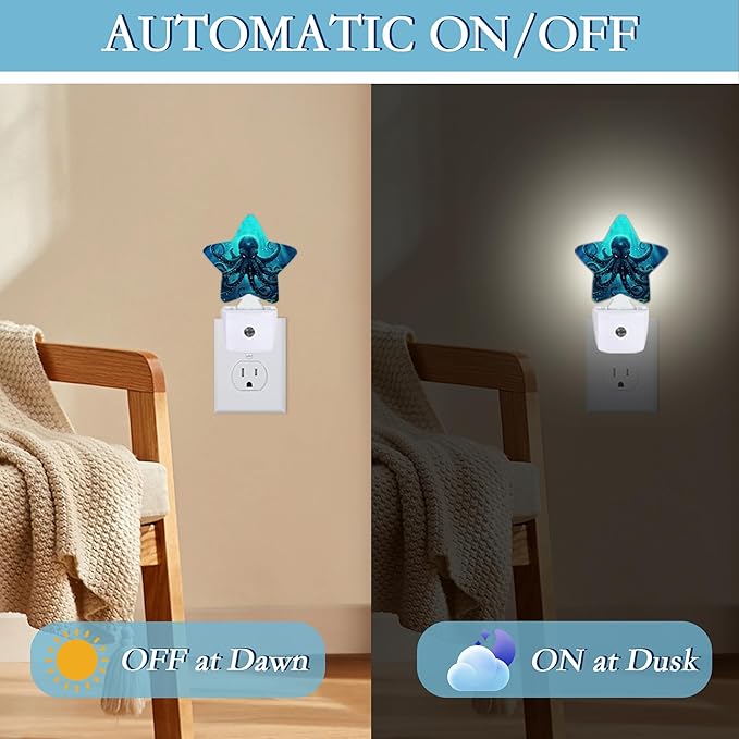 Deep-Sea Octopus Night Light, Plug Into Wall Decor Nightlights - Image 5
