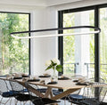 MADEM Modern LED Chandelier, 39.4'' Black Linear Light Pool Table Pendant Light by MADEM