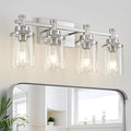 Brushed Nickel Bathroom Lighting Fixtures Over Mirror, 4-Light Bathroom Vanity by AIXIALIN