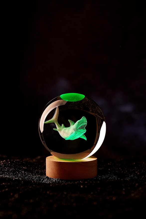 Large Shark Crystal Ball Night Light - Image 7