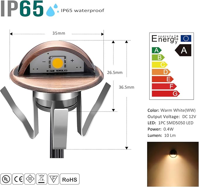LED Stair Light Low Voltage Waterproof IP65 Outdoor F1.38 Wood Recessed LED - Image 6