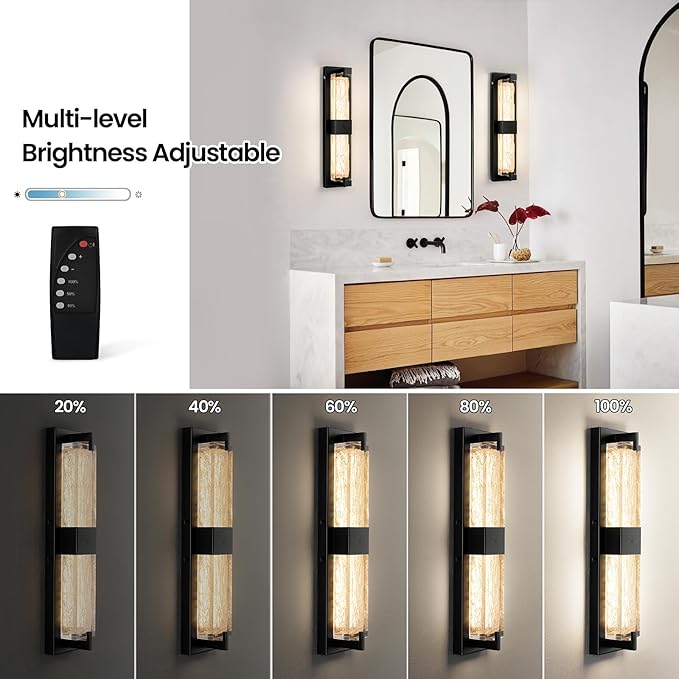 Battery Operated Resin Wall Sconce - Image 3