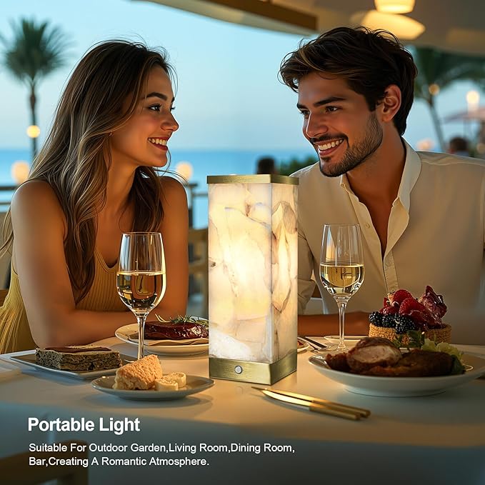 Scenekoy Alabaster Rechargeable Table Lamp - Image 5