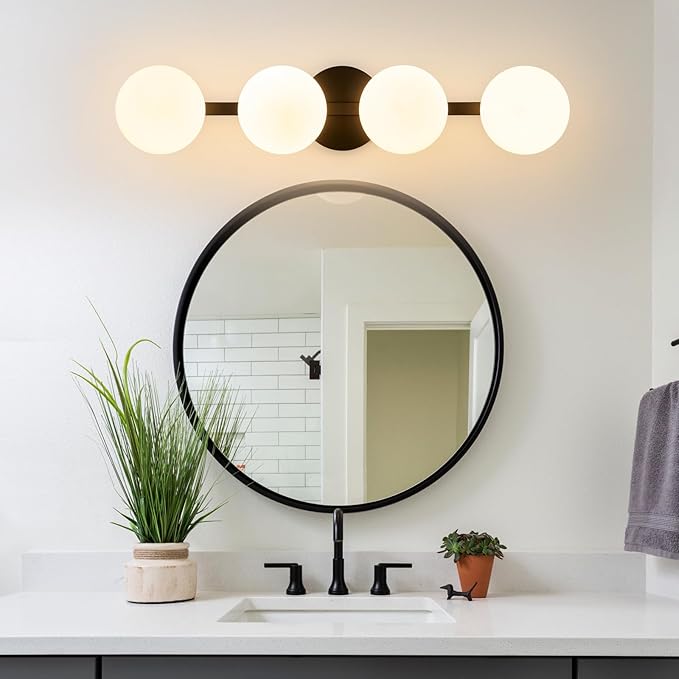 Bathroom Vanity Mirror Light Fixtures: 4 Lights Bath Wall Sconce Lighting - Image 2