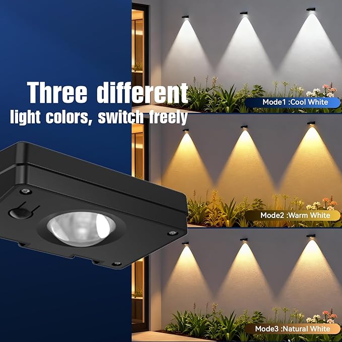 Solar Lights Outdoor, 3-Color Solar Fence Lights, Solar Lights Outdoor - Image 4