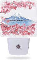 Cherry Blossoms Night Light, Mountain Fuji Plug-in Wall Led Night Lights Decor by AOWULA