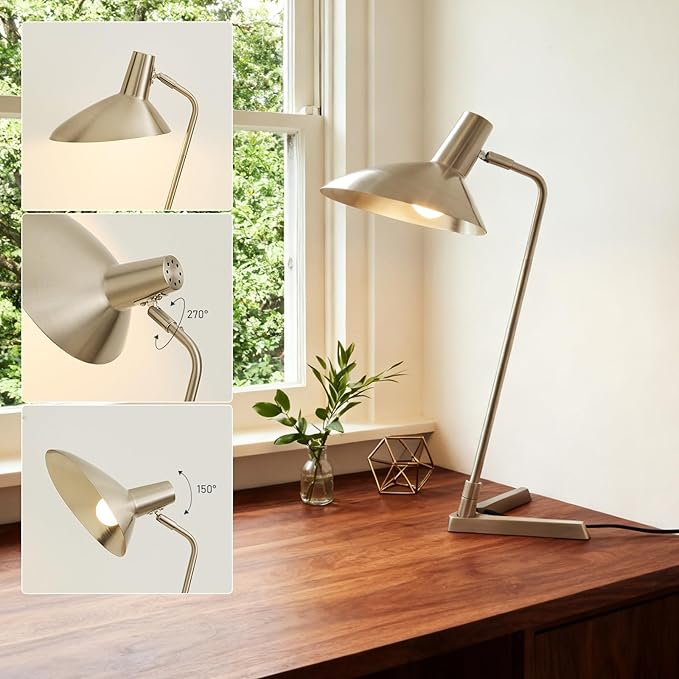 Industrial Desk Lamp Metal Modern Table Lamp 22", Adjustable Neck - Image 7