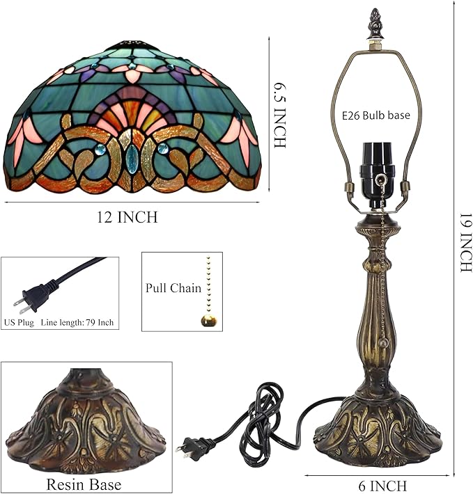 Tiffany Style Lamp Stained Glass Table Lamp Memory Sympathy Desk Reading Light - Image 3