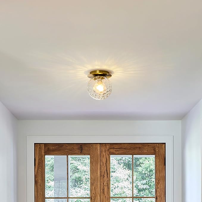 Modern Glass Globe Wall Sconce: Gold Spherical Sconces Light - Image 6