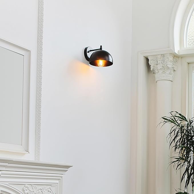 GLOBE Electric 65000047 1-Light Wall Sconce, Matte Black, Wall Lights - Image 2