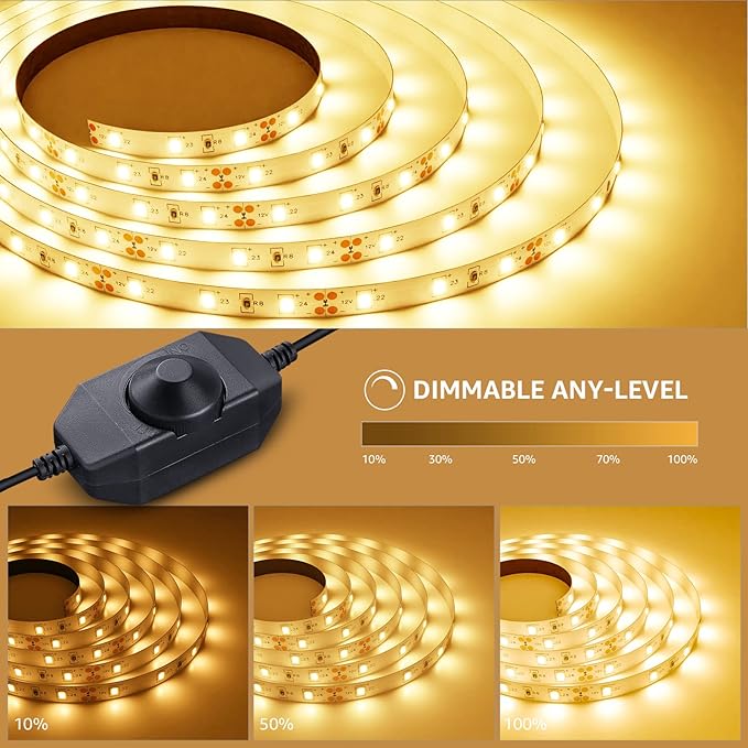 Lepro LED Strip Light White, 16.4Ft Dimmable Vanity Lights, 3000K Super Bright - Image 2