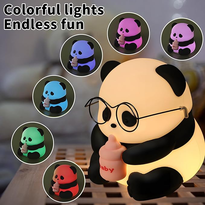 Cute Panda Night Light, LED Novelty Animal Night Lamp, 3 Level Dimmable Nursery - Image 3