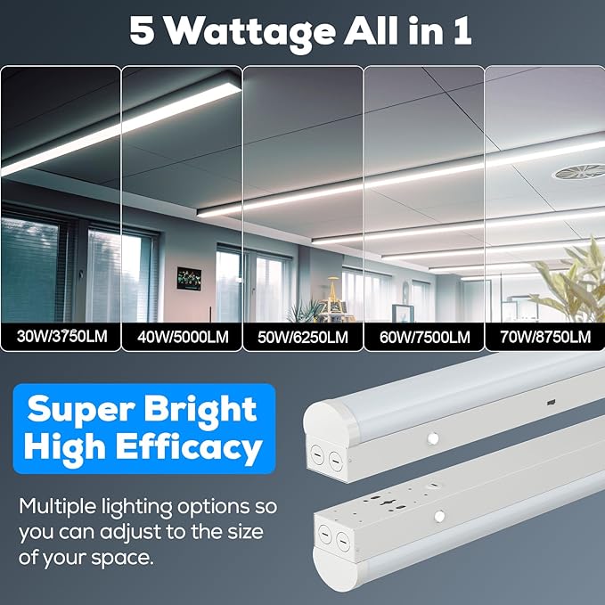4FT LED Linear Strip Light, Super Bright LED Shop Lights 30W 40W 50W 60W 70W - Image 3