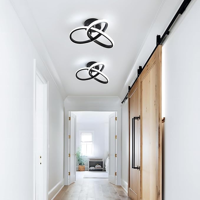 Goeco LED Ceiling Lights, 9.8'' Hallway Modern Spiral Design Flush Mount - Image 3