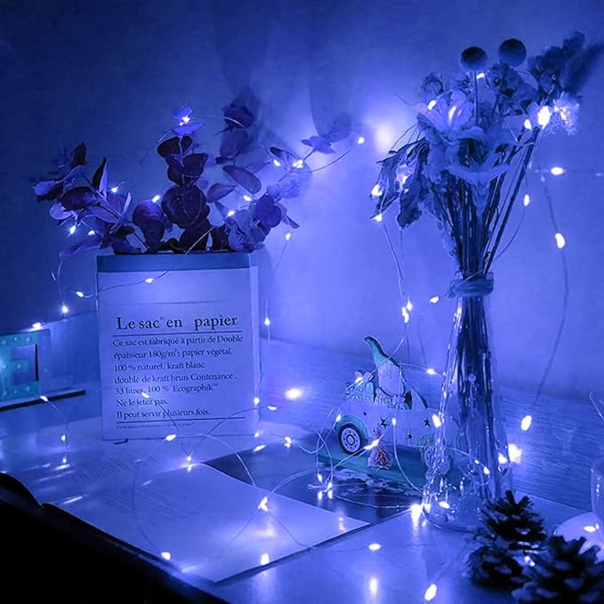 100 Pack Blue Fairy Lights 7Ft 20 LED Twinkle String Lights 3 Modes Battery - Image 5
