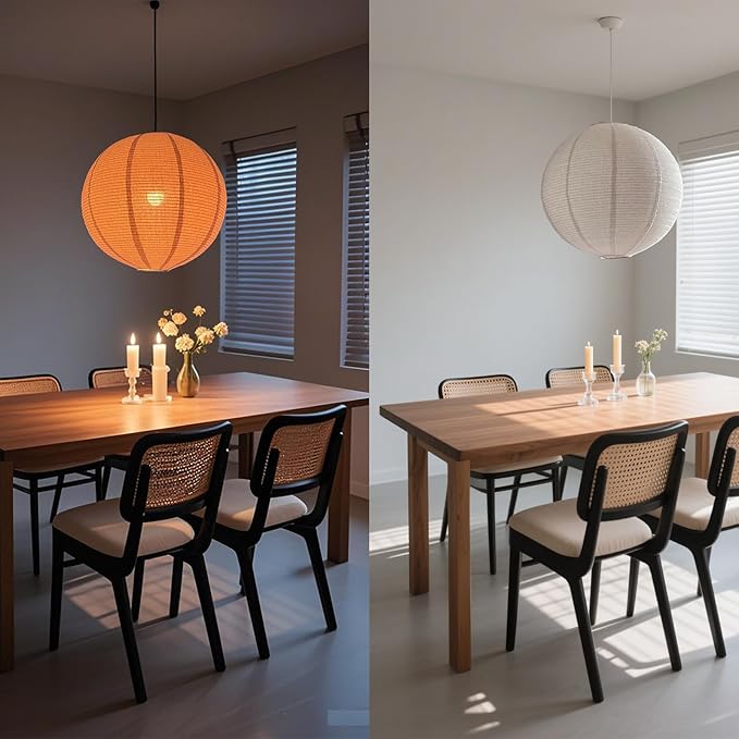 Large Hanging Lamp shade 20INCH Round Linen Pendant Lamp shade Can replace - Image 3