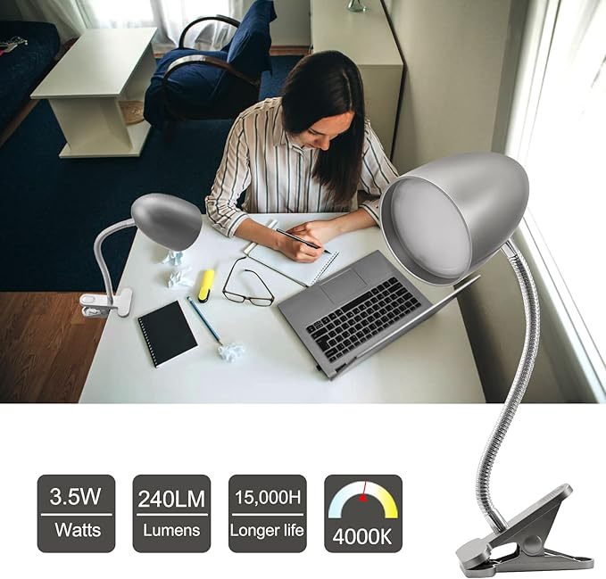 Desk lamp with Clamp, Non-Dimmable Clip Light - Image 8