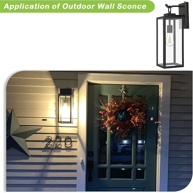 hykolity Large Size Dusk to Dawn Outdoor Wall Lanterns, 18 Inch Outdoor Wall - Image 8