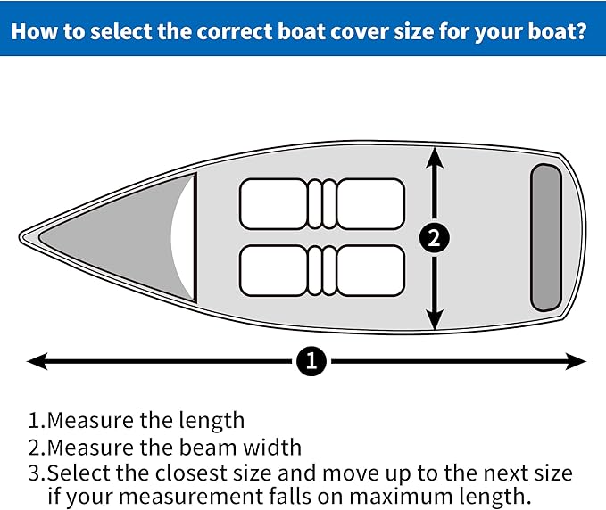iCOVER Trailerable Boat Cover- 17'-19' 800D Water Proof Heavy Duty, Fits V-Hull - Image 5