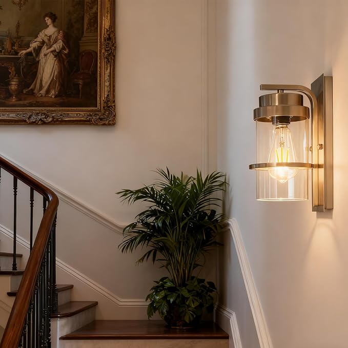 Brushed Nickel Wall Sconces Light, Modern Wall Sconces Bathroom Light Fixtures - Image 5