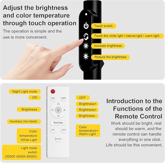 Bright LED Floor Lamps Remote Dimming - Image 3