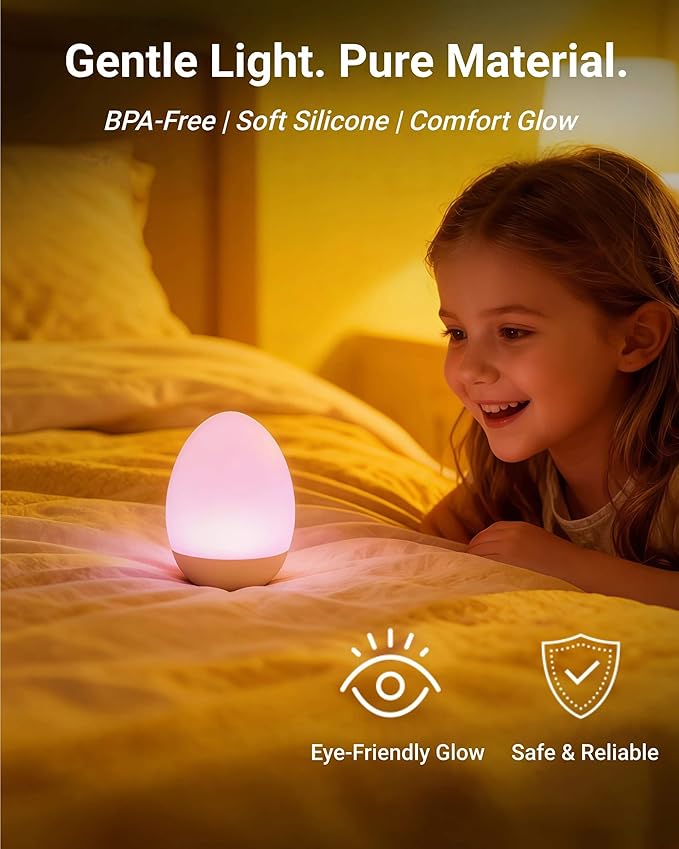 Egg Baby Night Light for Nursery & Breastfeeding – Portable Touch Light - Image 3