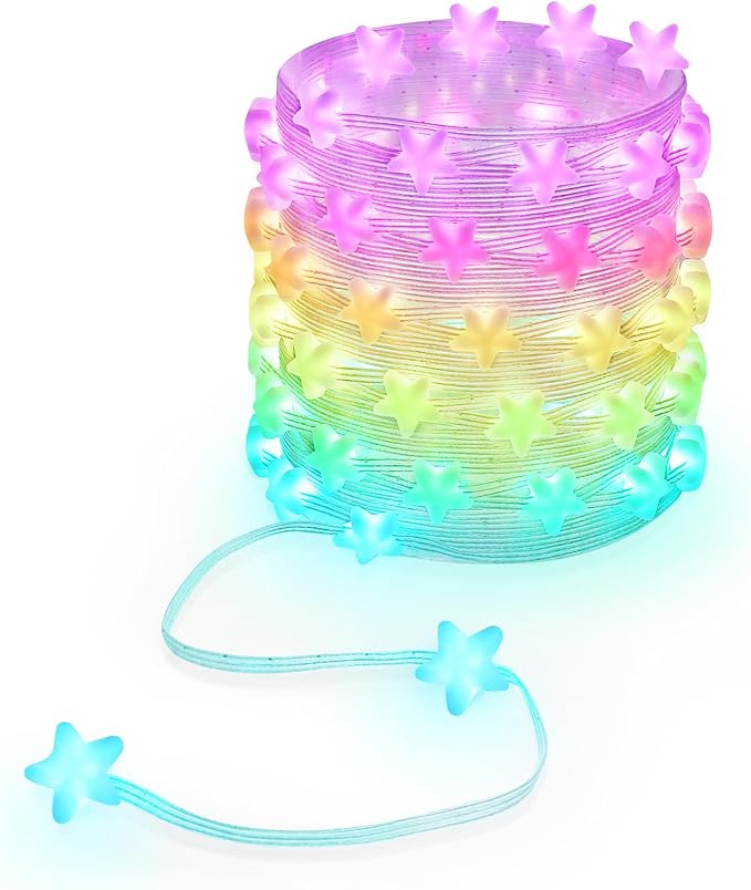 33ft Star String Lights, 66 LED RGB Color Changing String Fairy Lights by KEPSTARS