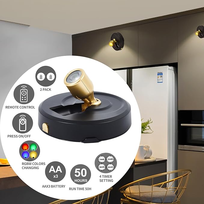 Battery Operated Spotlight, Wireless Picture Lights - Image 3