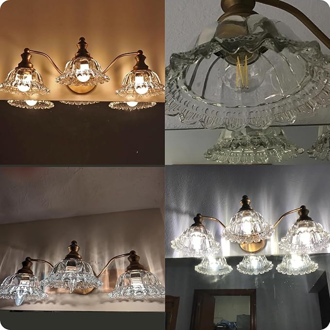 Vintage Bathroom Vanity Light Fixture 3 Lights Vanity Lighting Matte Antique - Image 4