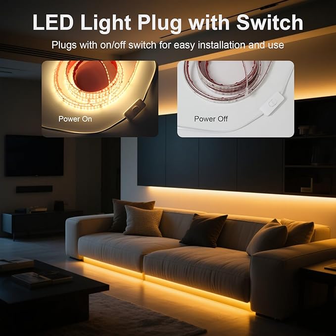 LED Lights 6.56FT AC 110V Outdoor LED Strip Lights Waterproof 240LEDs/m 4000K - Image 8