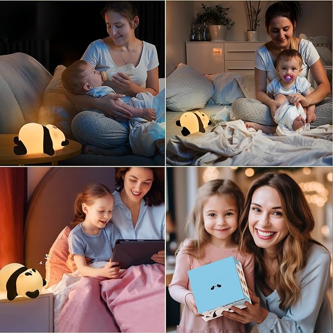 Rechargeable Cute Panda Night Light, 3 Level Dimmable Nursery Nightlight - Image 6