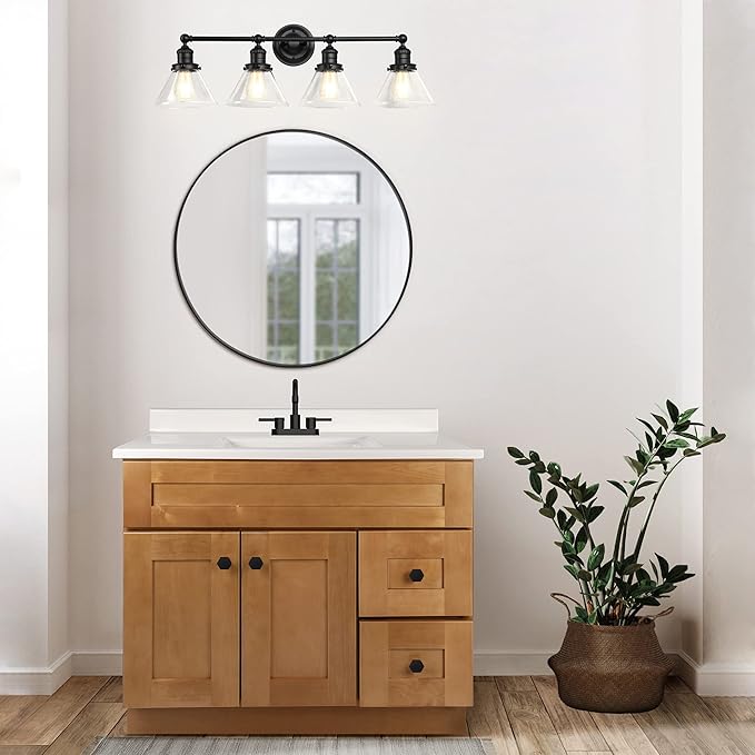 Design House Augustin Vanity Light, Seeded Glass Warm Glow, Up/Down Glow - Image 5