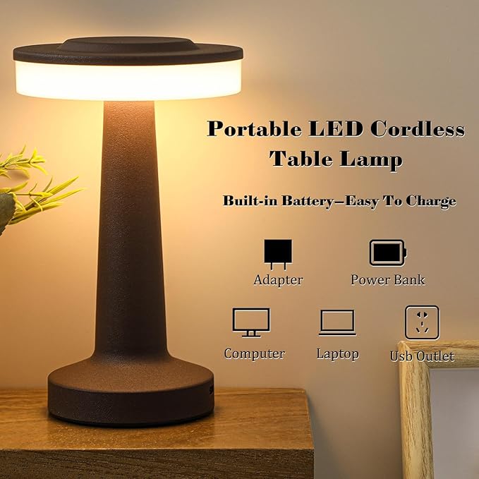 Riakrum 2 Pcs LED Portable Cordless Table Lamp - Image 3