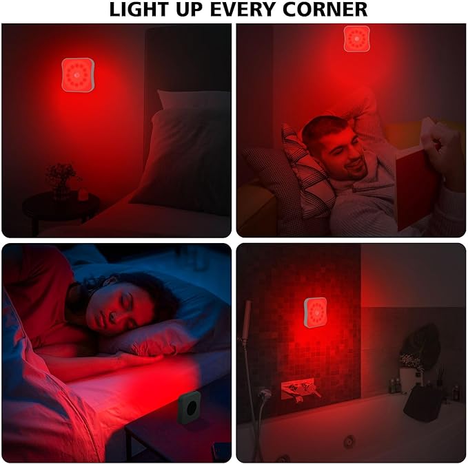 Red Motion Sensor Night Lights Rechargeable Battery Night Light Magnetic Red - Image 3