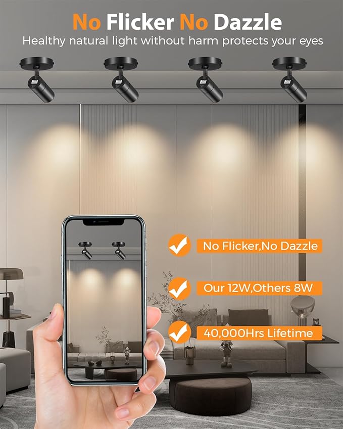 Zoomable LED Ceiling Spot Lights Indoor Adjustable Ceiling Spotlight Fixture - Image 5