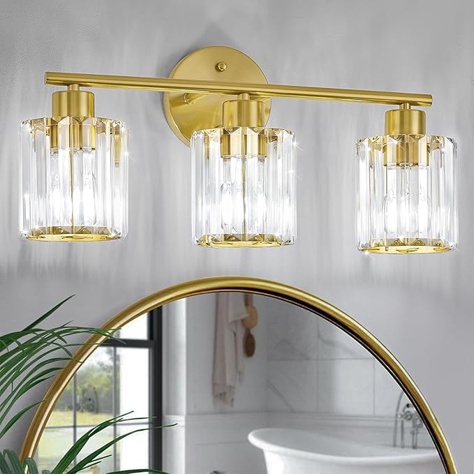Crystal Bathroom Light Fixtures, Bathroom Lighting Fixtures Over Mirror by Kvhiiw