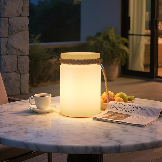 uuffoo 2 Pack LED Lamp Lantern Table Lamp Cordless Shower Lamp IP44 RGB and - Image 6