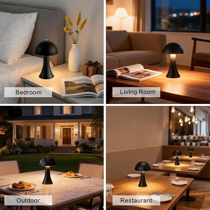 Cordless Table Lamp, Portable LED Desk Lamps, 1800mAh Battery Operated - Image 5