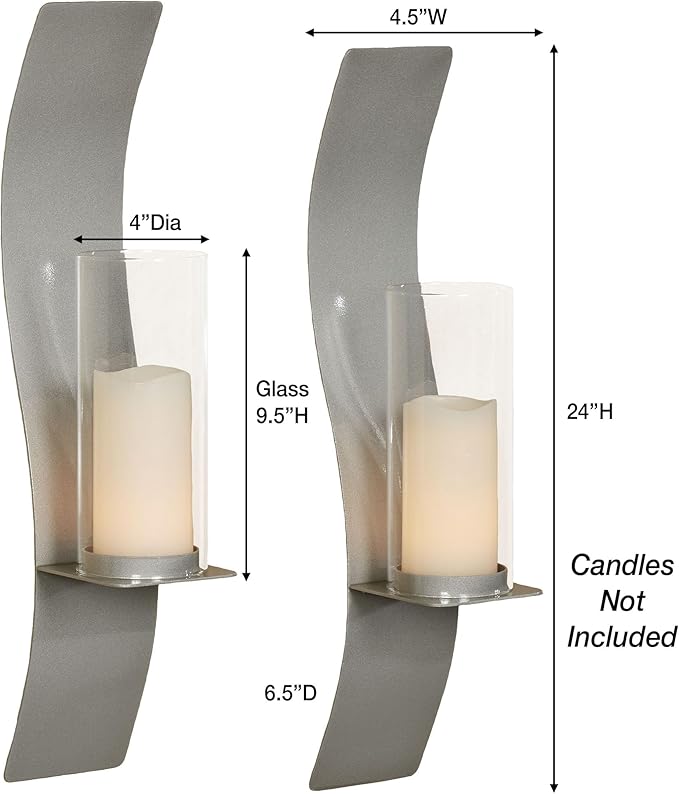 Sinuous Wall Sconce Pair Silver - Image 3