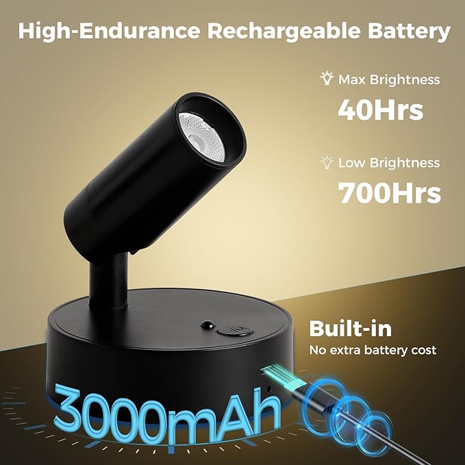 Wireless Rechargeable Spotlight spot lightsindoor, Battery Powered Lights - Image 5