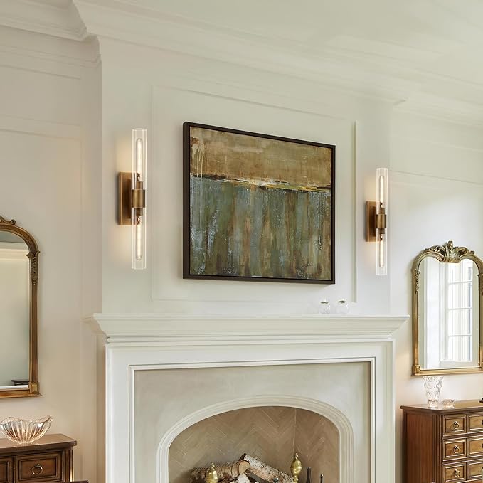 24.8" L Minimalist Style Wall Sconces 2-Lights Brass Wall Lights Fixtures - Image 5