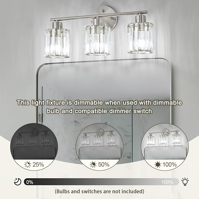 Crystal Bathroom Light Fixtures, Bathroom Lighting Fixtures Over Mirror - Image 4