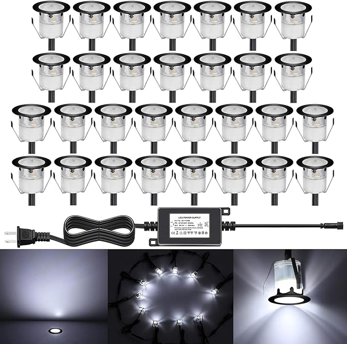 Low Voltage LED Deck Light Kit Stainless Steel Waterproof Recessed Wood Decking by QACALEDOutdoorRecessedDeckLightingKits