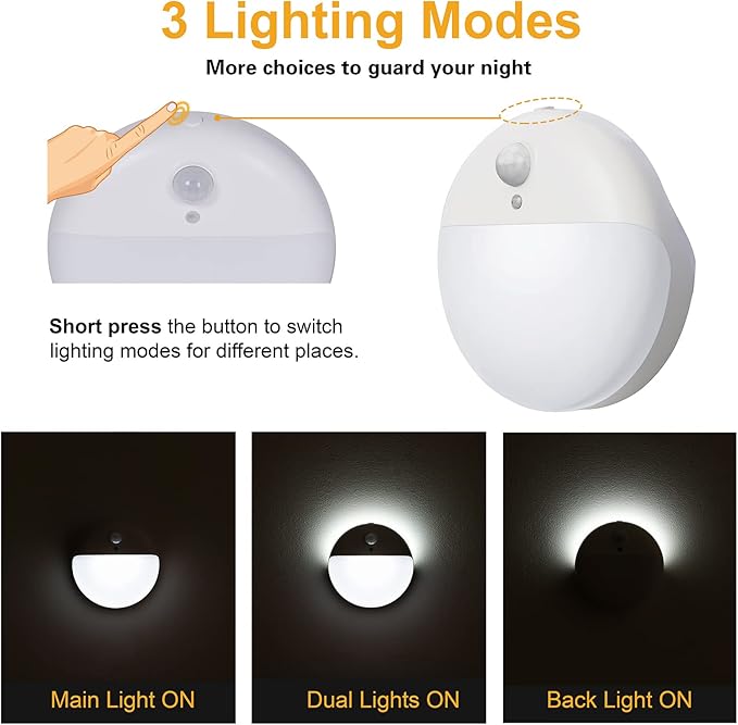 6 Pack Battery Night Light, Toilet Lights, 2.6" Small Motion Senor Light - Image 4