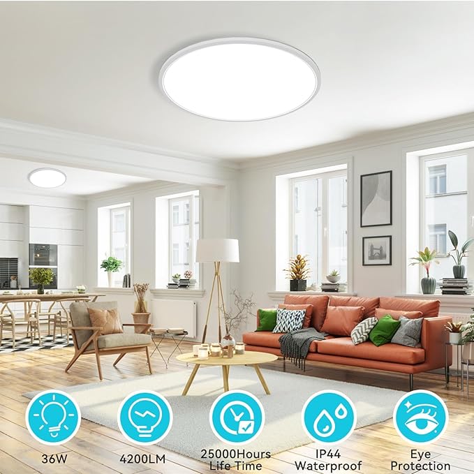 libtit Large LED Ceiling Light 16.5Inch, 4200LM 36W Bright Flush Mount Lights - Image 5