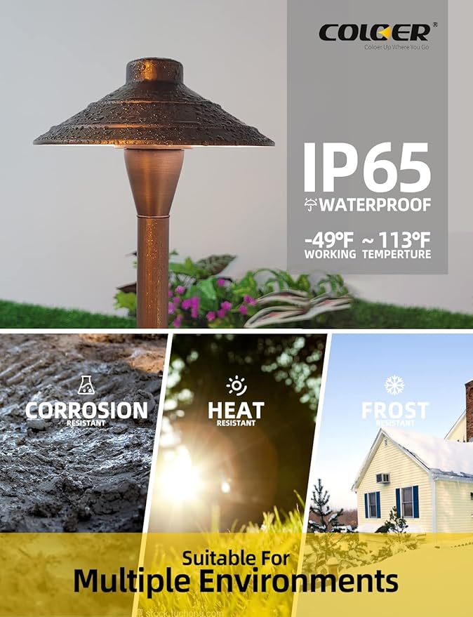 COLOER Brass Low Voltage Walkway Lights - Image 5